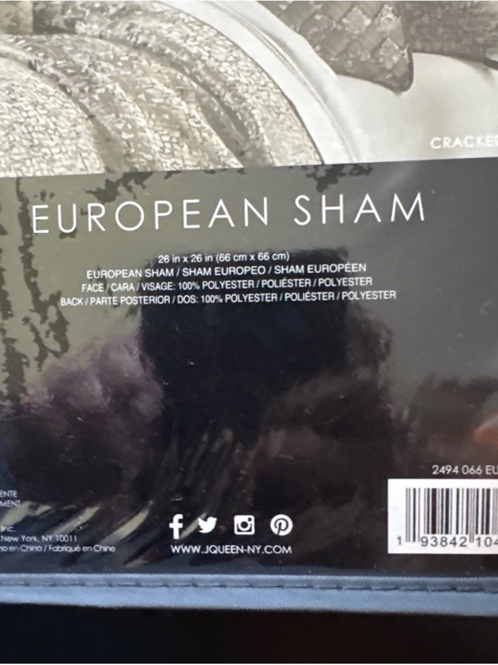 Cracked Ice European Sham - Cream Silver
